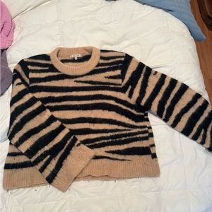 Madewell Striped Black and Tan Sweater